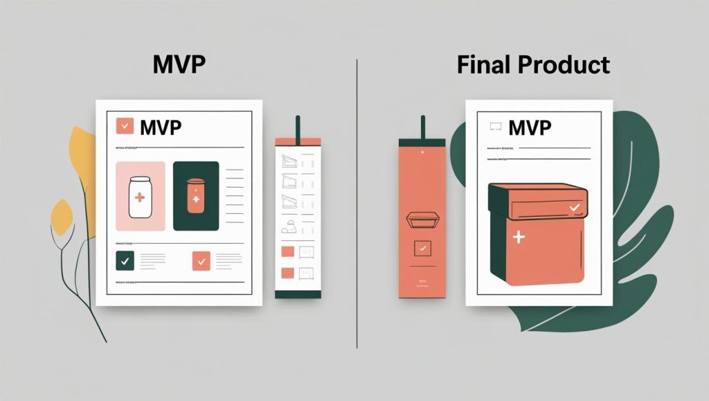 Comparison of MVP vs Final Product visuals.